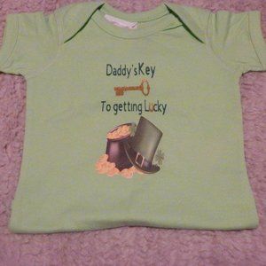 Custom made "daddy's key to getting lucky" onesie